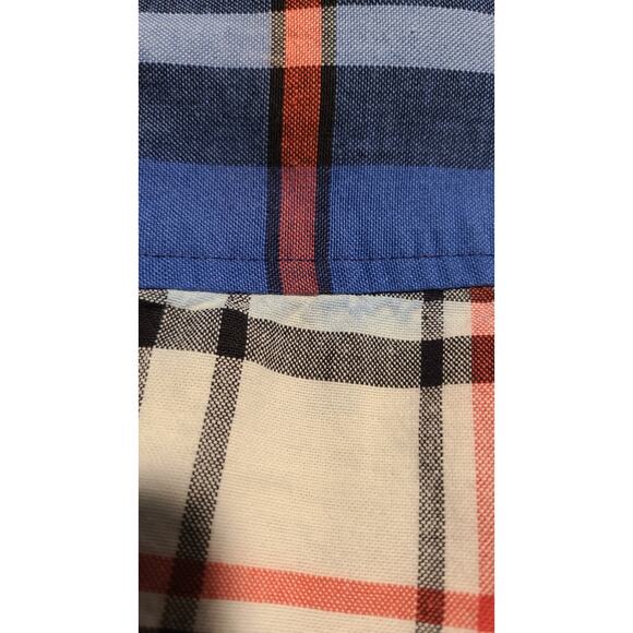 Cinch Button Down Tshirt Mens L Blue Red Plaid Short Sleeve Ranch Outdoor FLAW - Picture 3 of 9